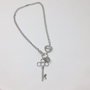 Juicy couture crown heart key necks lace sliver